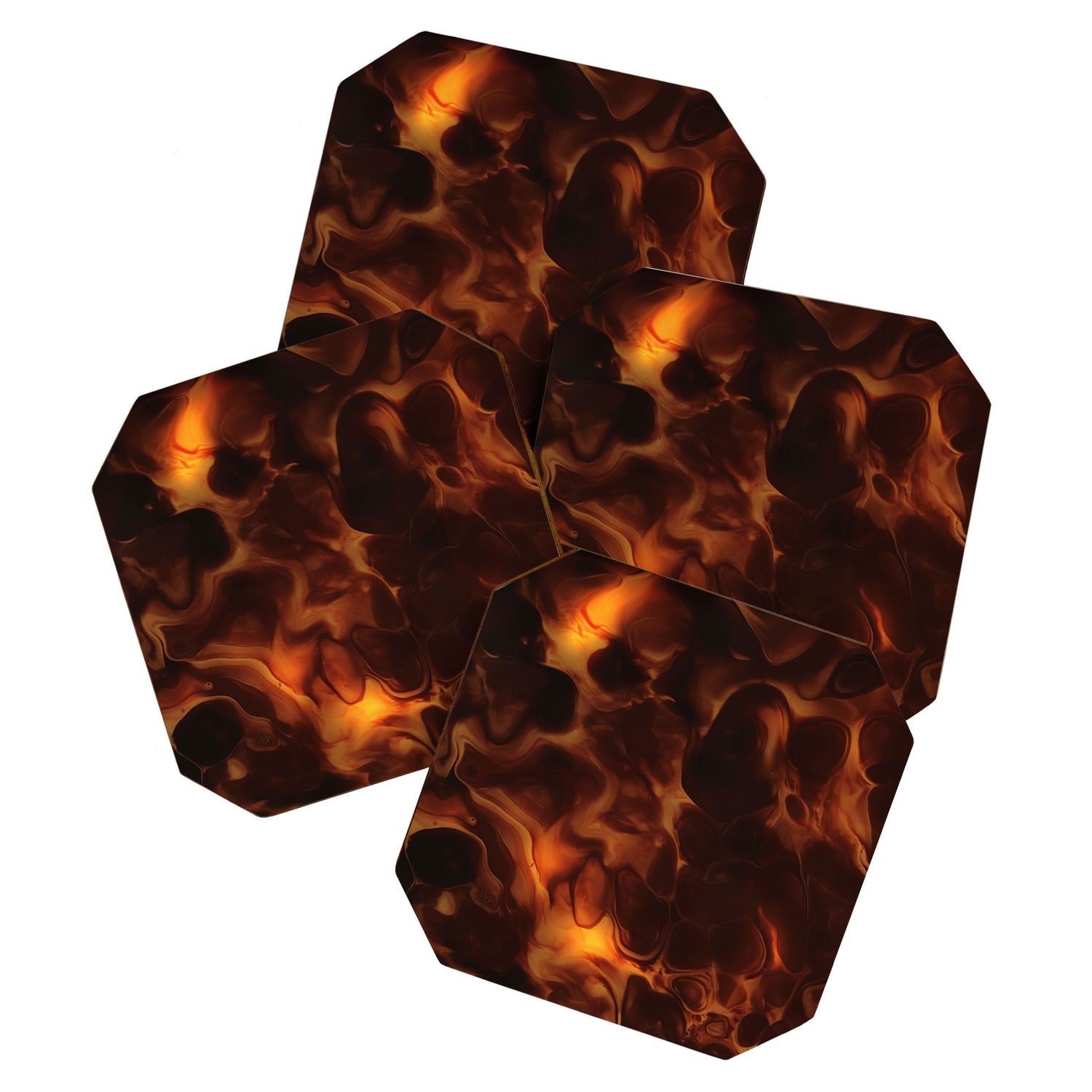 Dark Coffee Tortoiseshell Turtle Pattern Coaster Gallery Image 1