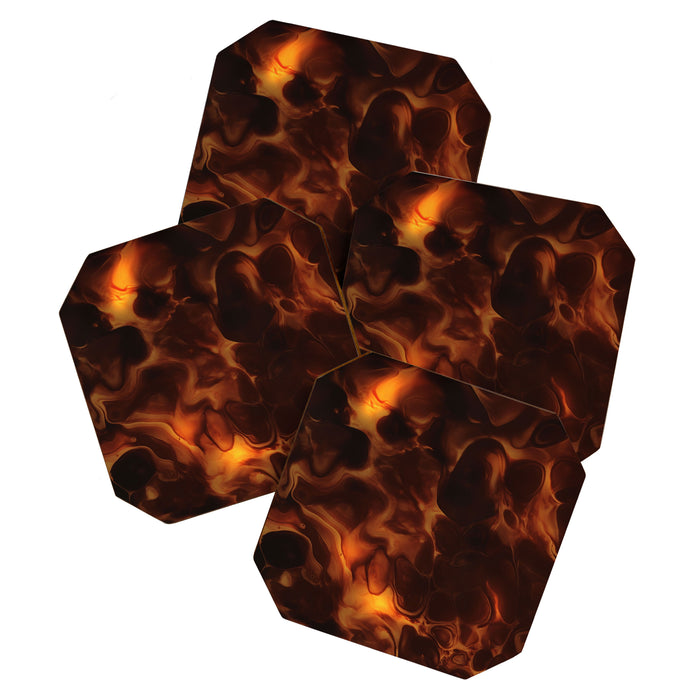 Dark Coffee Tortoiseshell Turtle Pattern Coaster Gallery Image 1