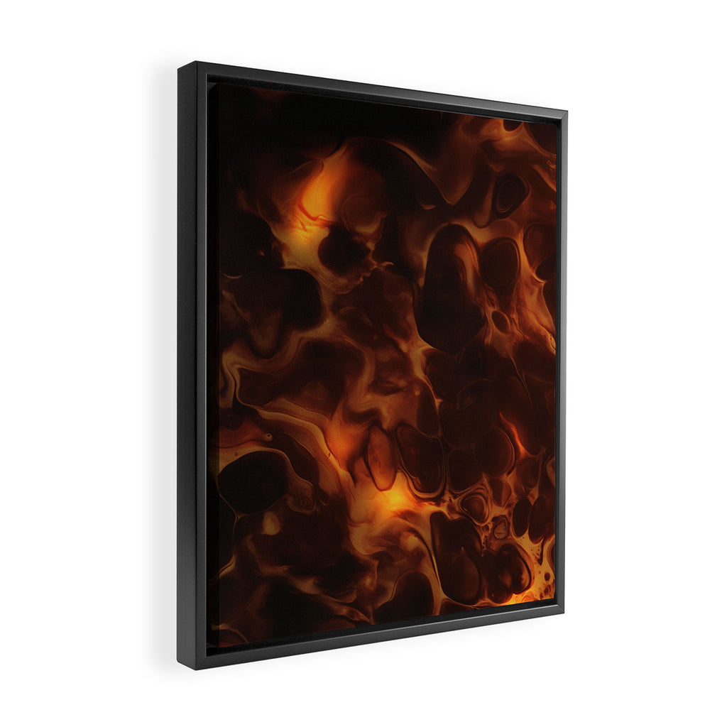 Dark Coffee Tortoiseshell Turtle Pattern Framed Canvas Print Gallery Image 2