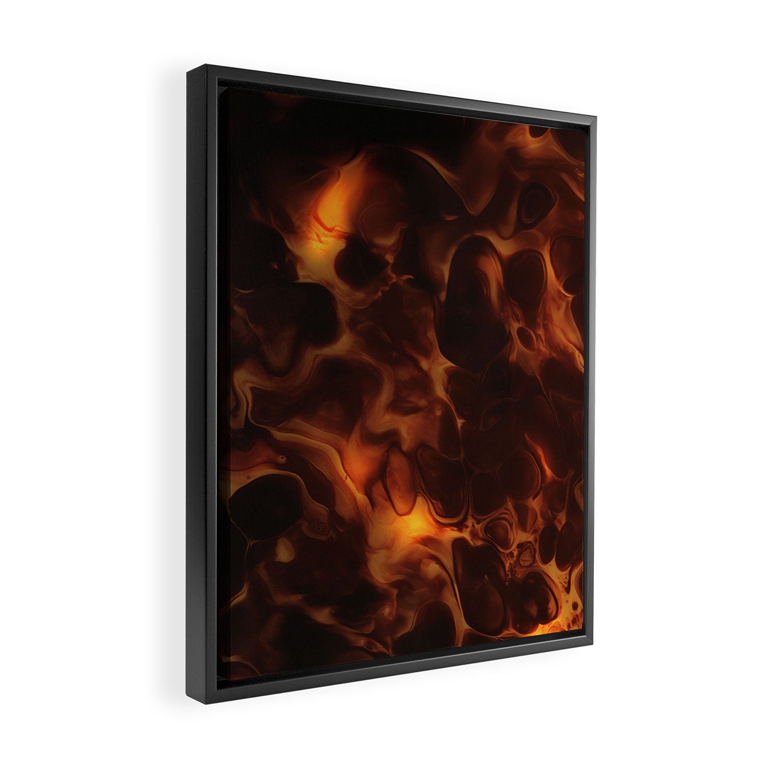 Dark Coffee Tortoiseshell Turtle Pattern Framed Canvas Print Gallery Image 2
