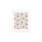 Dots and Vertical Stripes in Orange and Lavender - Playful Geometrics Art Print Gallery Image 1
