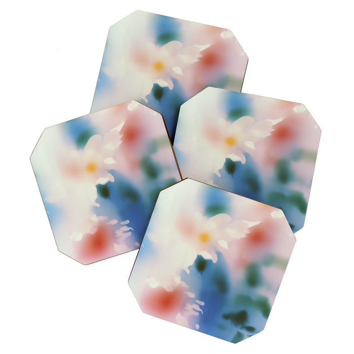 Dreamy Pastel Floral Blur with Soft Focus Aesthetic Coaster Gallery Image 1