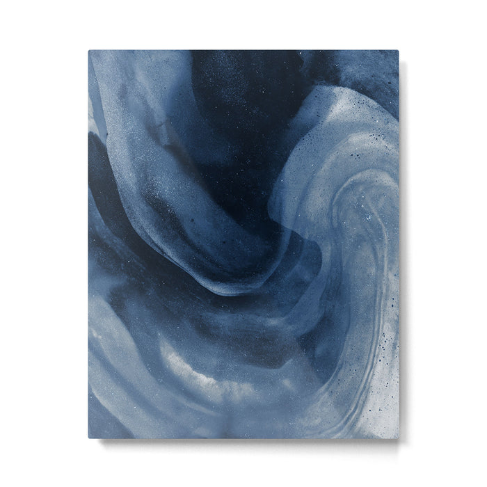Dusty Blue Ink Swirl - Moody Indigo Wash Metal Print Gallery Image 1