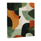 Earthy Mid-Century Abstract Composition in Olive, Rust, and Charcoal Tones Canvas Print Gallery Image 6