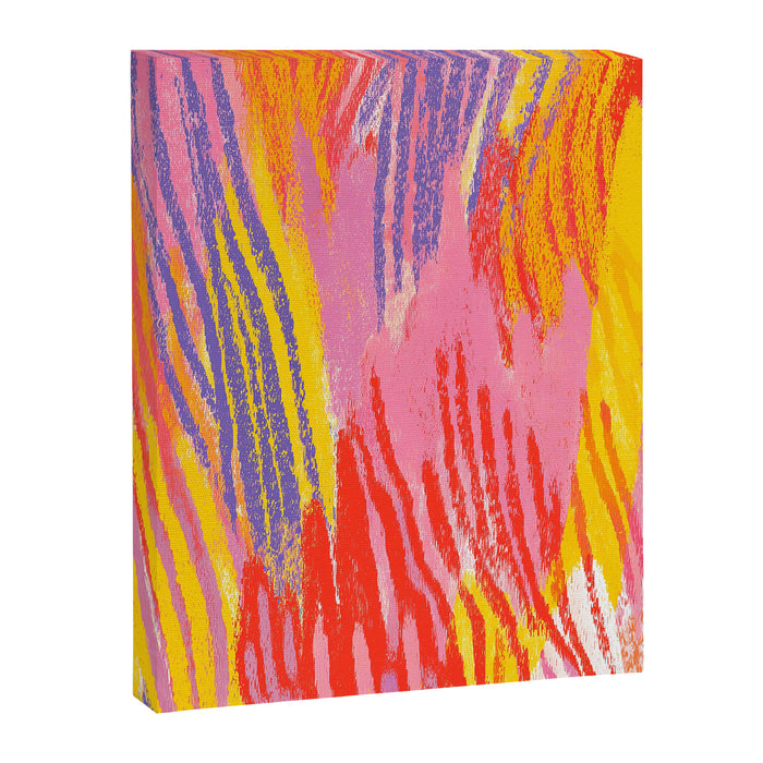 Electric Dopamine Burst Vibrant Abstract Pattern in Hot Pink, Red, Yellow Canvas Print Gallery Image 1