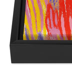 Electric Dopamine Burst Vibrant Abstract Pattern in Hot Pink, Red, Yellow Framed Canvas Print Gallery Image 3