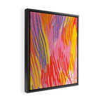 Electric Dopamine Burst Vibrant Abstract Pattern in Hot Pink, Red, Yellow Framed Canvas Print Gallery Image 2