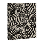 Elegant Zebra Stripes Modern Abstract Animal Pattern in Black and Beige Canvas Print Gallery Image 6