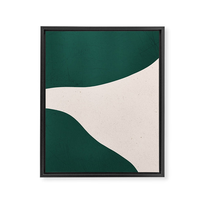 Emerald green abstract art Framed Canvas Print Gallery Image 1