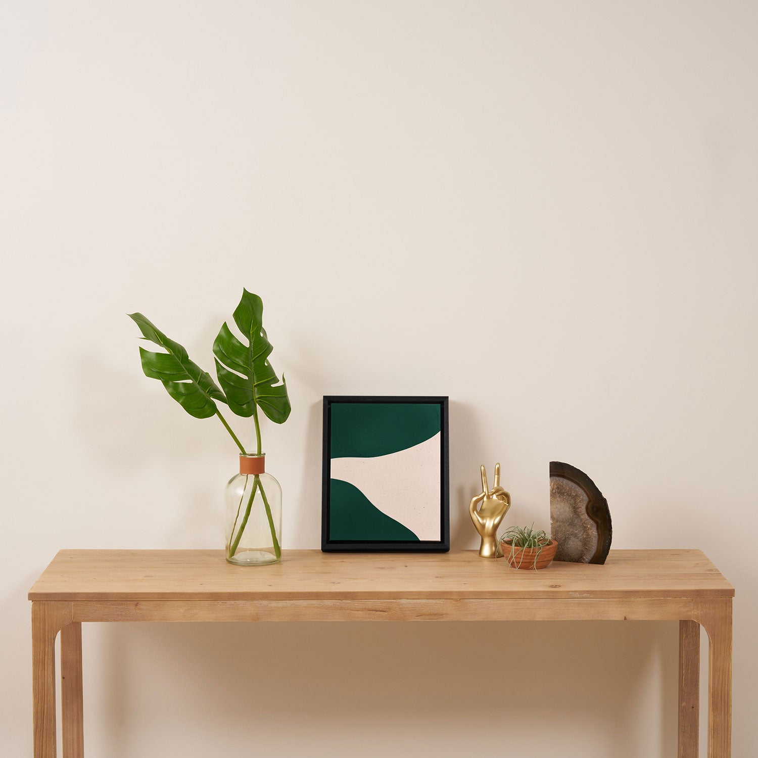Emerald green abstract art Framed Canvas Print Gallery Image 4