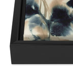 Ethereal Ink Flow Ginkgo Abstract Watercolor in Warm Neutrals and Deep Charcoal Framed Canvas Print Gallery Image 3