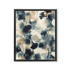 Ethereal Ink Flow Ginkgo Abstract Watercolor in Warm Neutrals and Deep Charcoal Framed Canvas Print Gallery Image 6