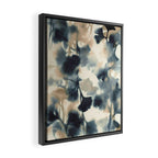 Ethereal Ink Flow Ginkgo Abstract Watercolor in Warm Neutrals and Deep Charcoal Framed Canvas Print Gallery Image 2