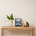 Foggy Mountains Wanderlust Blue Boho Framed Canvas Print Gallery Image 4