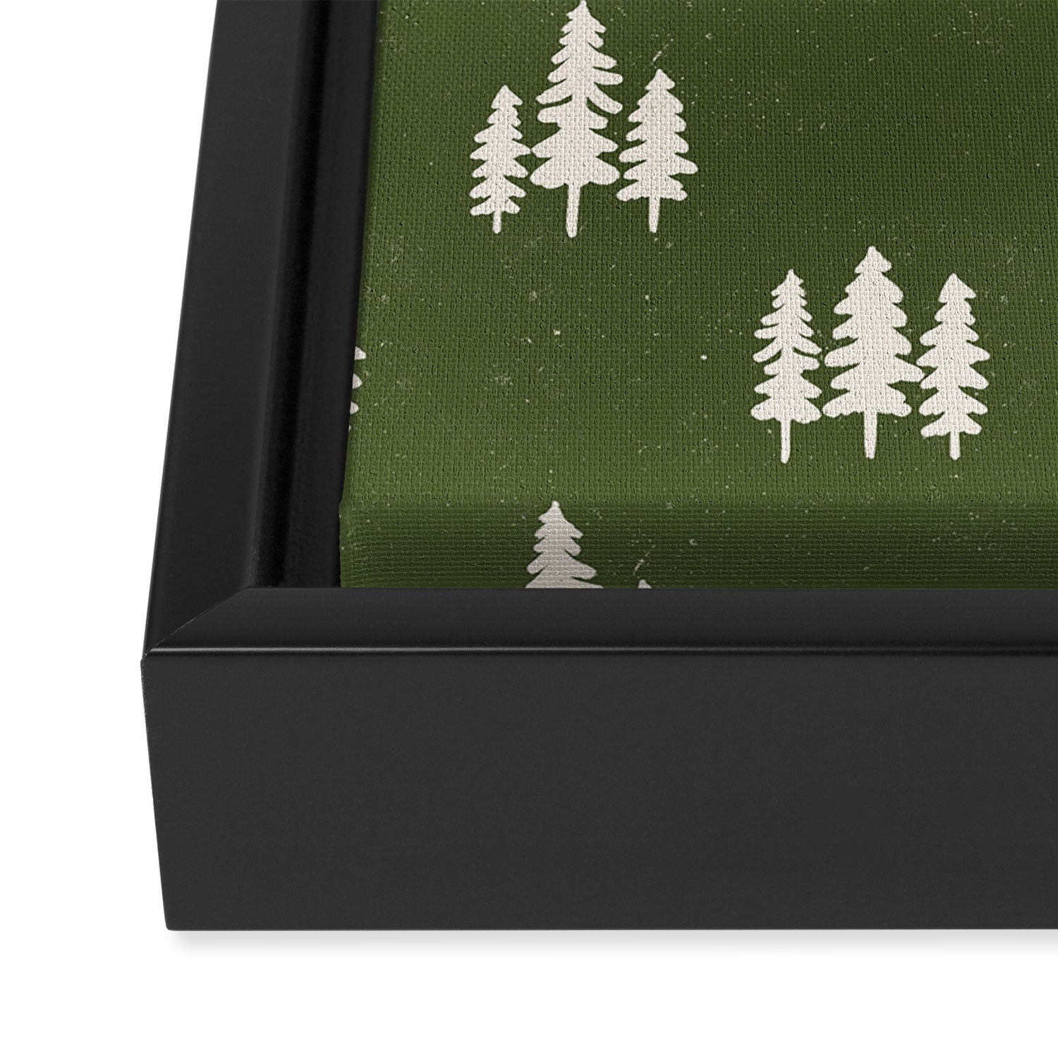 Forest Green Pines Trees Wanderlust Pattern Framed Canvas Print Gallery Image 3