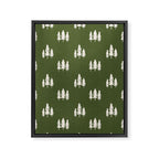 Forest Green Pines Trees Wanderlust Pattern Framed Canvas Print Gallery Image 6
