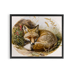 Fox Sleeping Vintage Illustration Framed Canvas Print Gallery Image 12