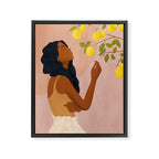 Girl and Her Lemons Framed Canvas Print Gallery Image 6