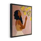Girl and Her Lemons Framed Canvas Print Gallery Image 2