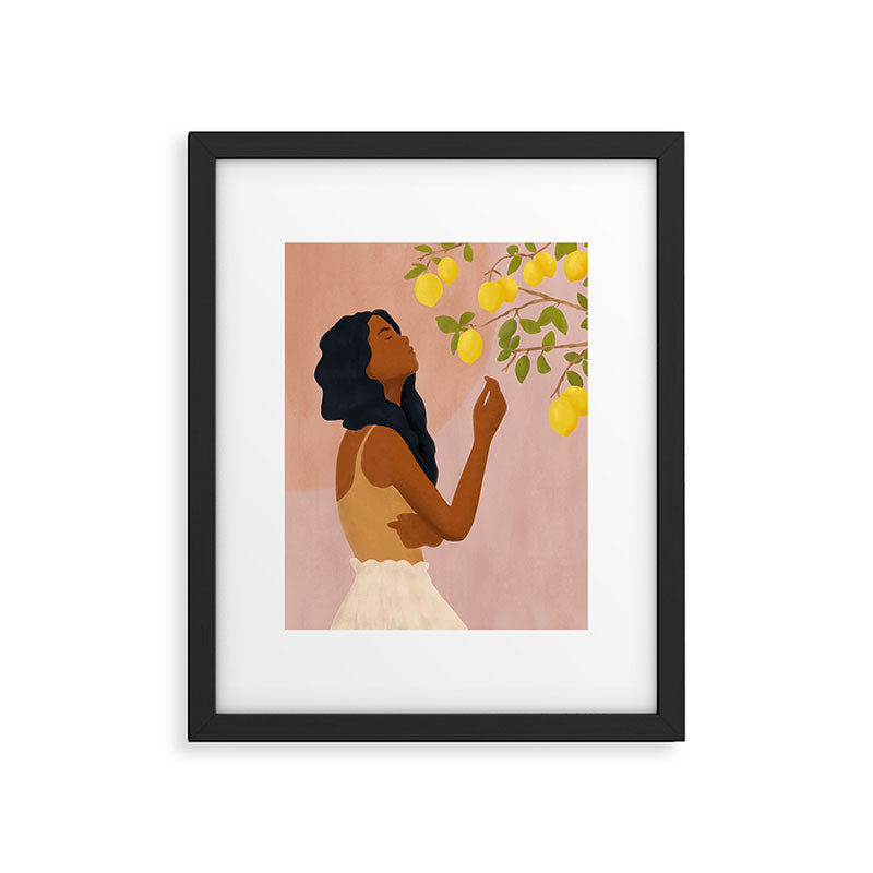 Girl and Her Lemons Framed Art Print Gallery Image 4