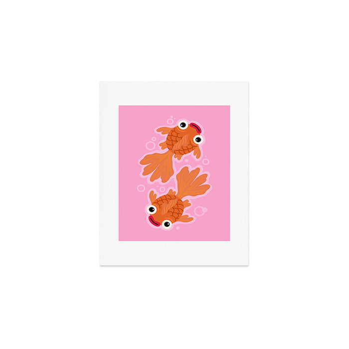 Goldfish Cute Kawaii Fish Art Print Gallery Image 1