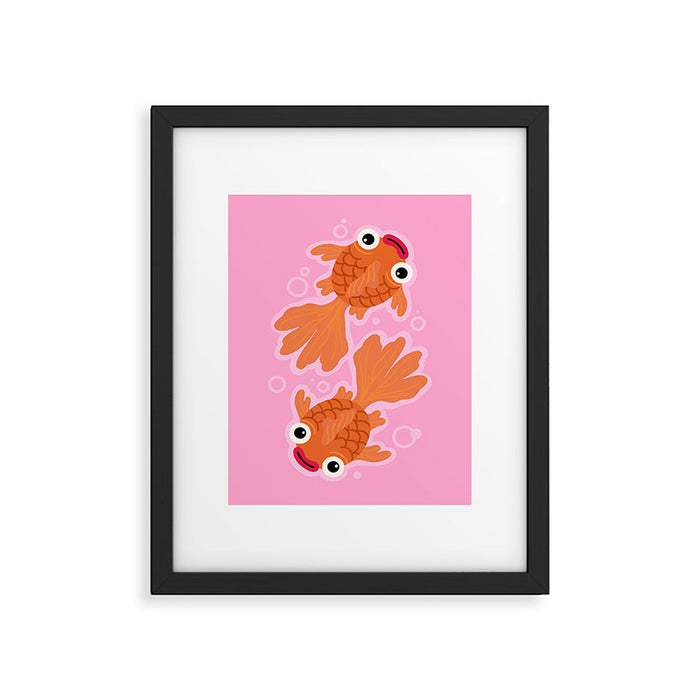 Goldfish Cute Kawaii Fish Framed Art Print Gallery Image 1