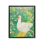 Goose Wildflower Cute Framed Canvas Print Gallery Image 6