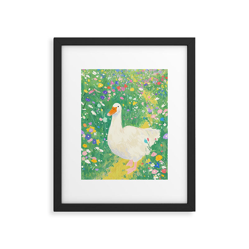Goose Wildflower Cute Framed Art Print Gallery Image 5
