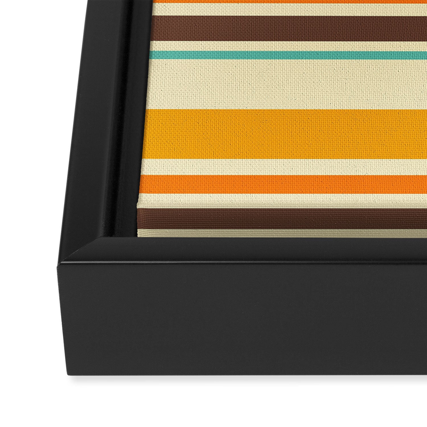Groovy Retro 70s Stripes Geometric Pattern Framed Canvas Print Gallery Image 3