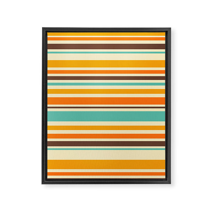 Groovy Retro 70s Stripes Geometric Pattern Framed Canvas Print Gallery Image 1