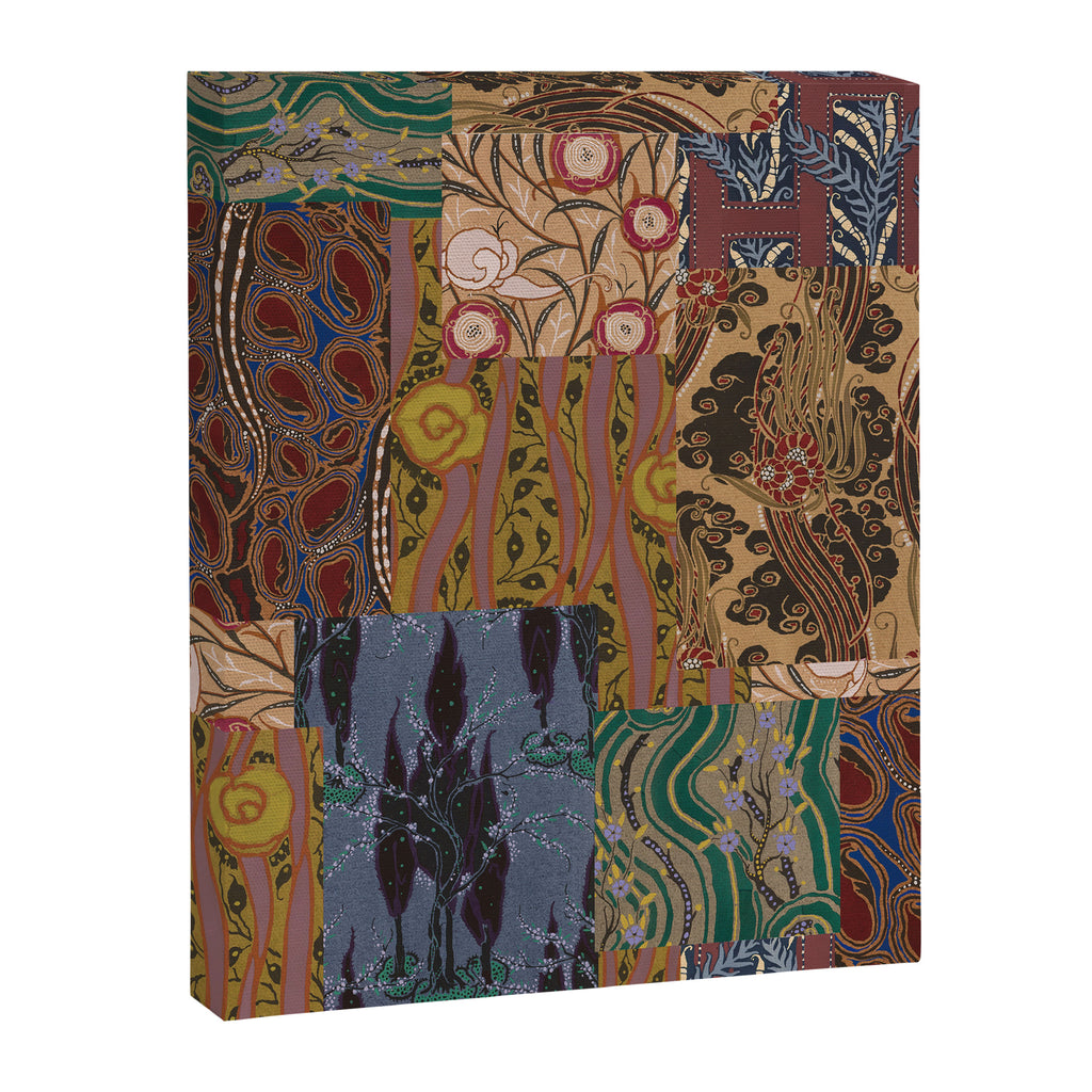 Heritage Patchwork Abstract Collage - Natural Motif Layers Canvas Print Gallery Image 6
