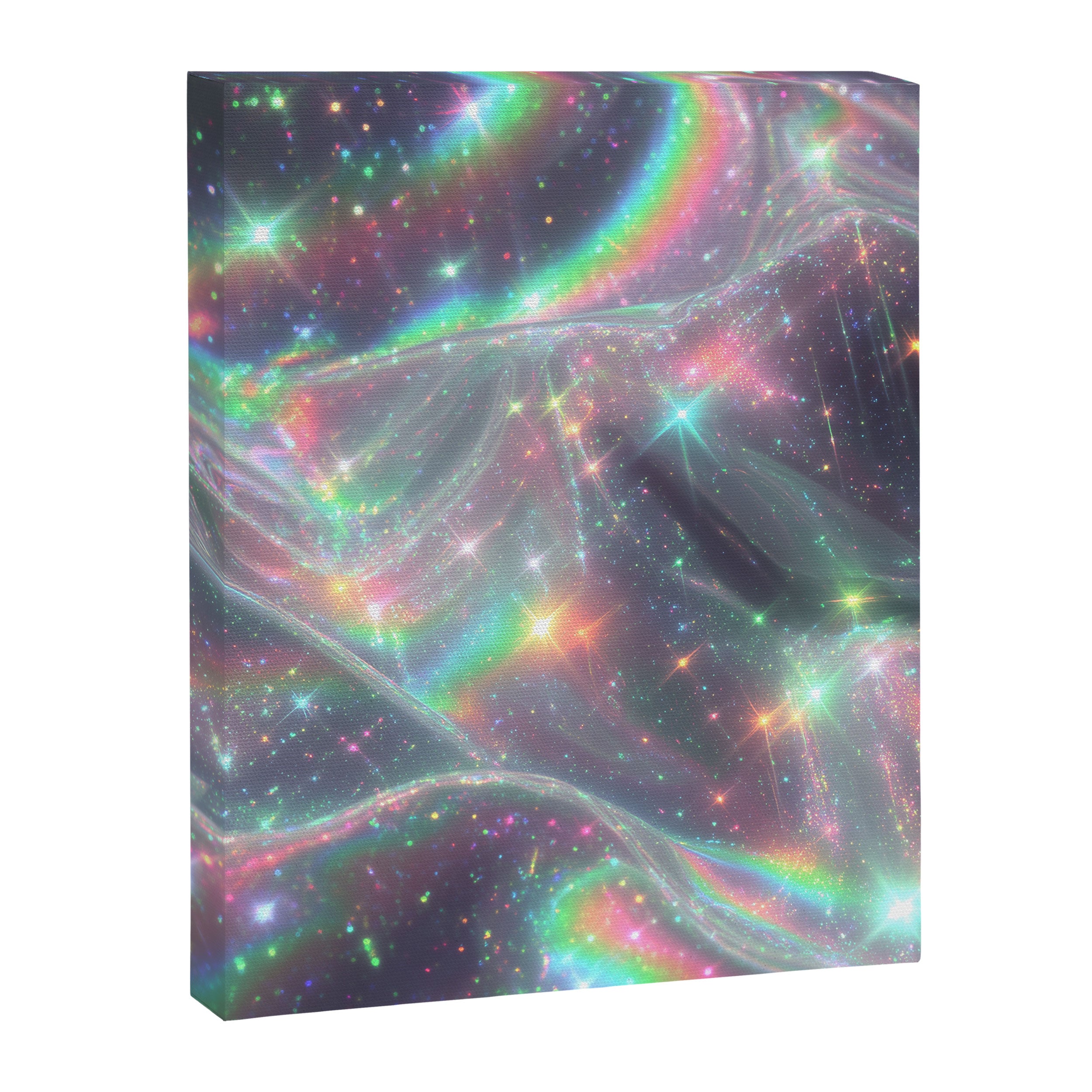 Holographic Cosmic Sparkle Dreamscape Iridescent Galaxy Fantasy Canvas Print Gallery Image 6