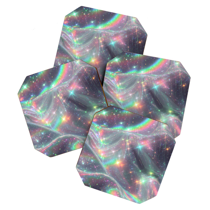 Holographic Cosmic Sparkle Dreamscape Iridescent Galaxy Fantasy Coaster Gallery Image 1