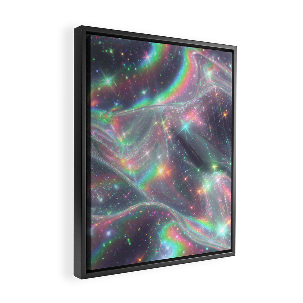 Holographic Cosmic Sparkle Dreamscape Iridescent Galaxy Fantasy Framed Canvas Print Gallery Image 2