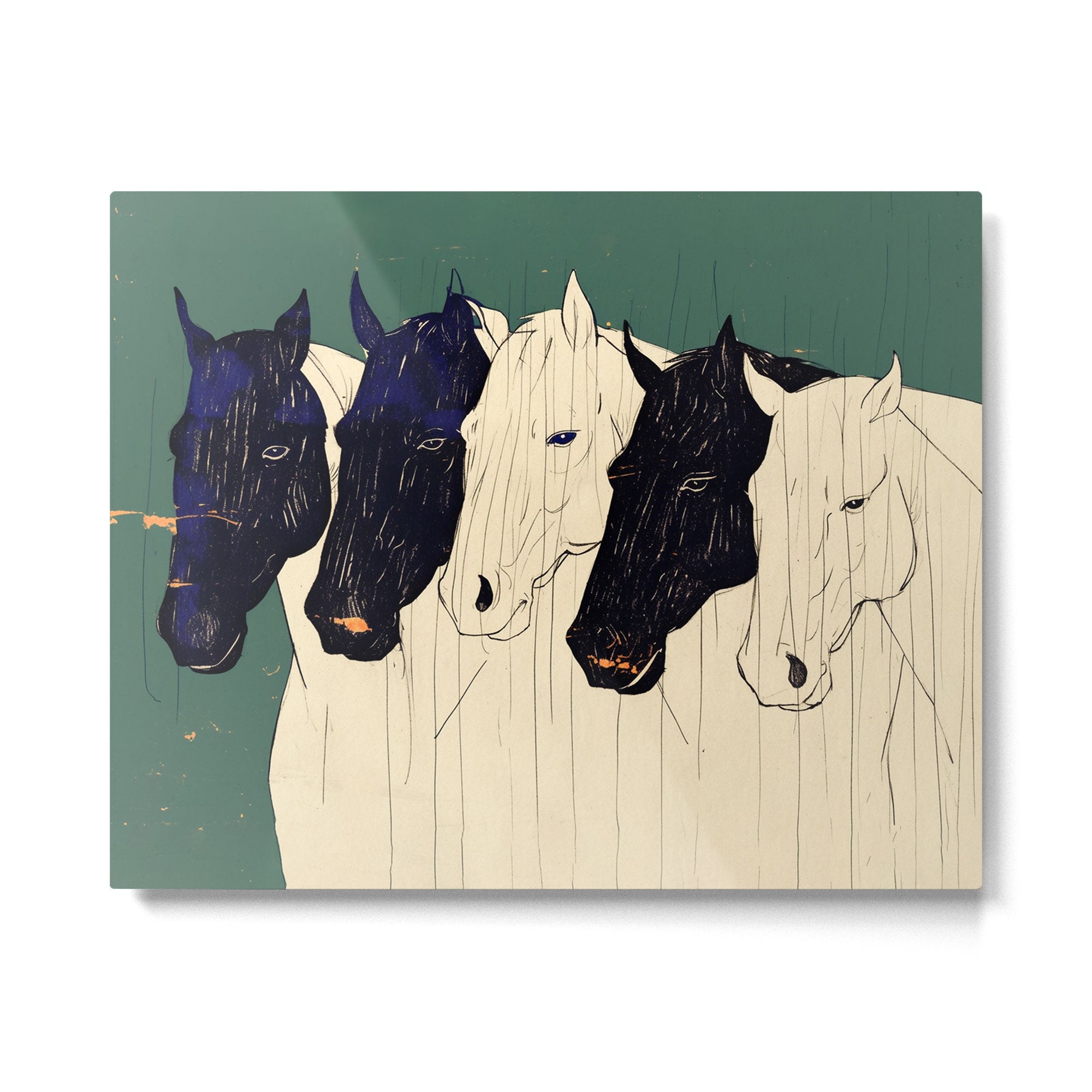 Horses n1 Metal Print Gallery Image 4