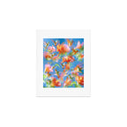Hummingbird Bloom Blurred Hibiscus Flowers in Sky Blue Art Print Gallery Image 1
