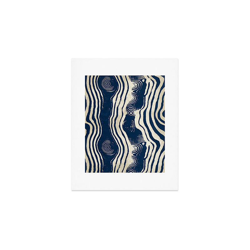 Indigo Tides and Ripple Lines Art Print Gallery Image 1