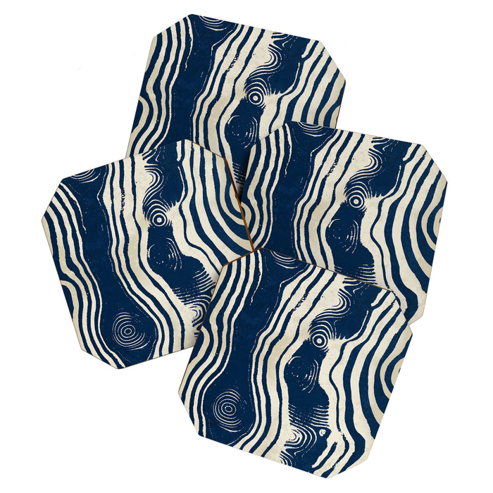 Indigo Tides and Ripple Lines Coaster Gallery Image 1