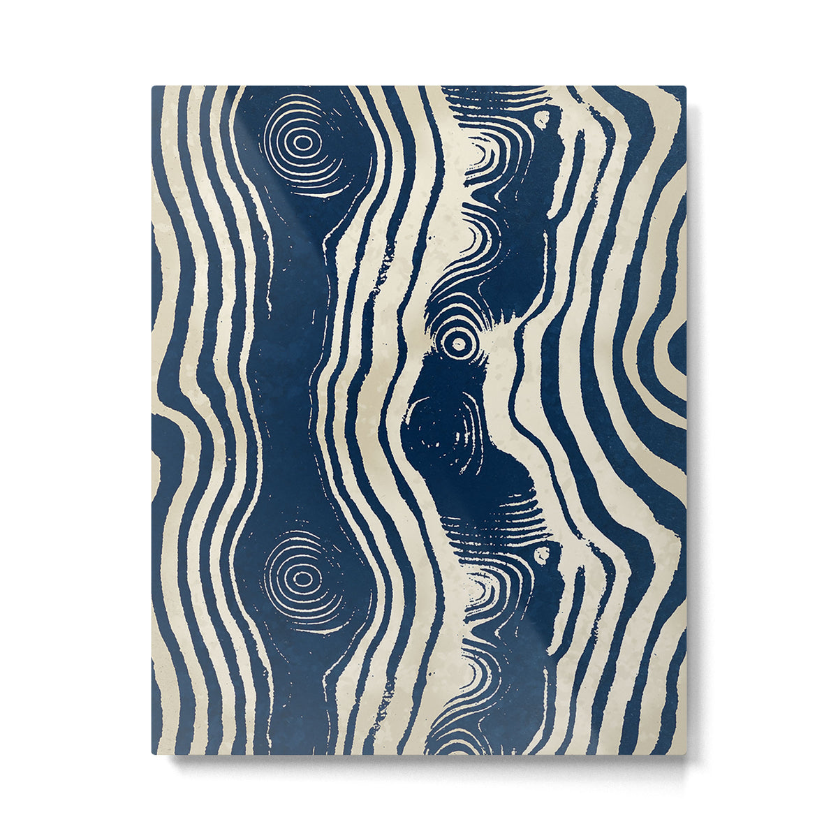 Indigo Tides and Ripple Lines Metal Print Gallery Image 4