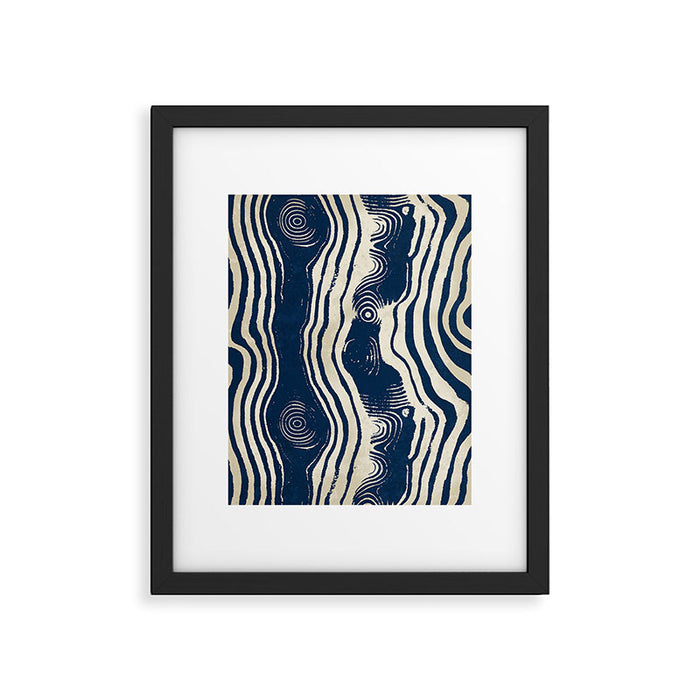 Indigo Tides and Ripple Lines Framed Art Print Gallery Image 1