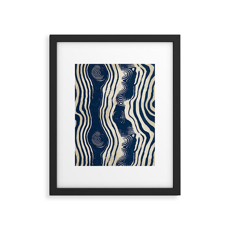 Indigo Tides and Ripple Lines Framed Art Print Gallery Image 5