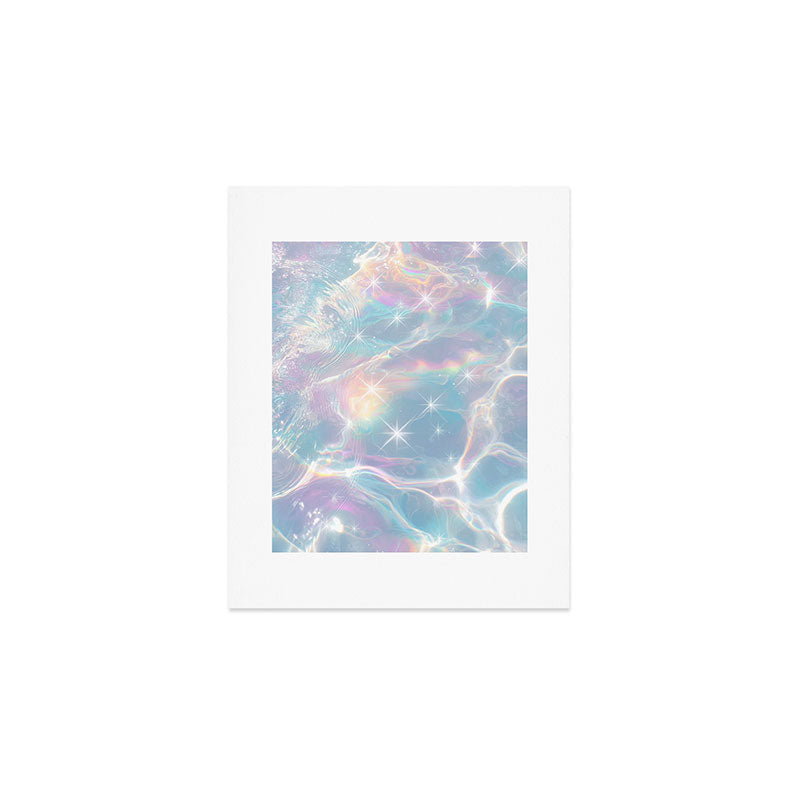 Iridescent Water Glow with Pastel Sparkle Reflections Art Print Gallery Image 1