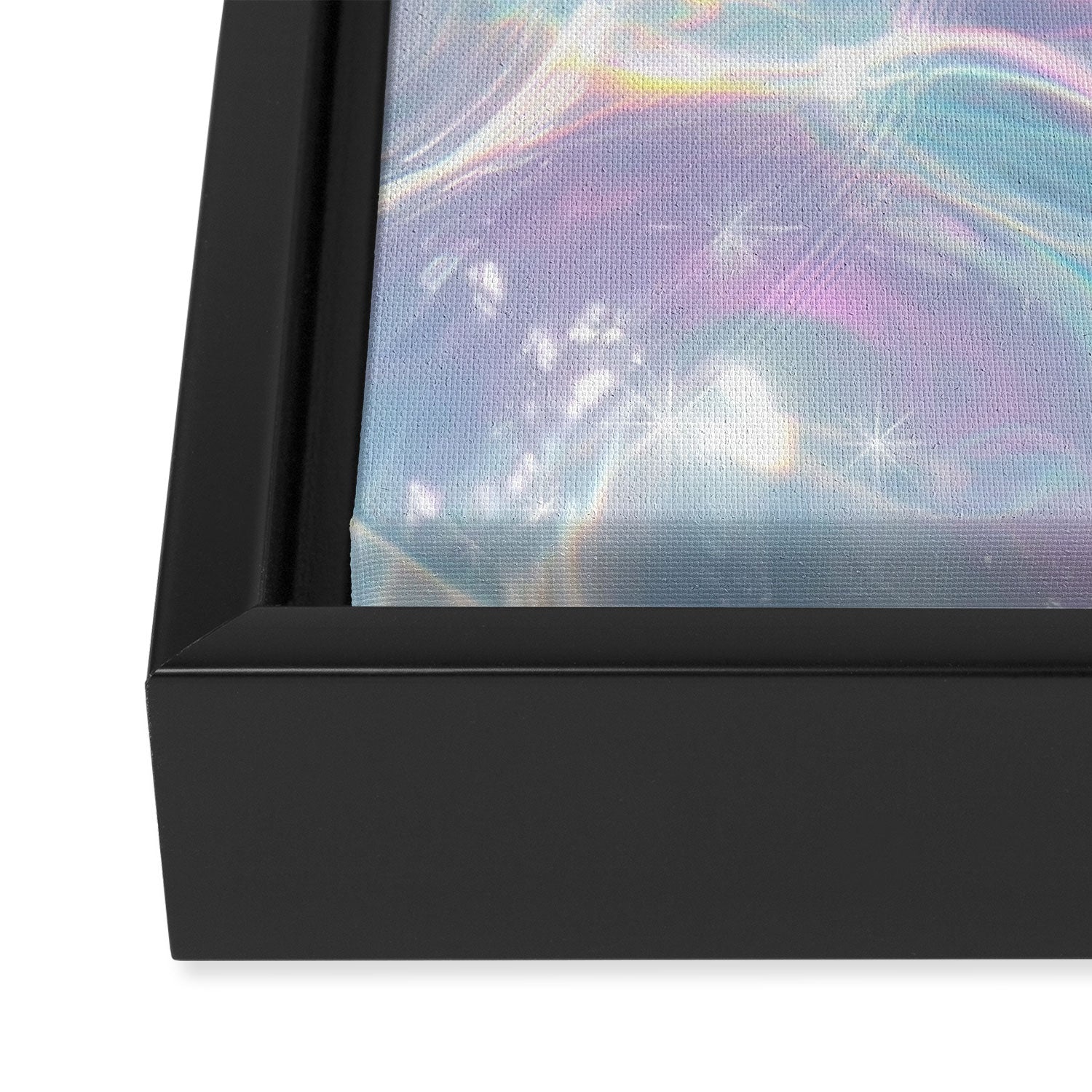 Iridescent Water Glow with Pastel Sparkle Reflections Framed Canvas Print Gallery Image 3