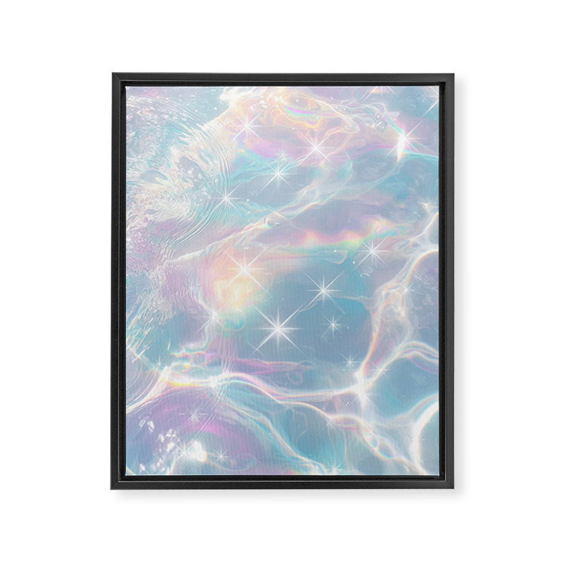 Iridescent Water Glow with Pastel Sparkle Reflections Framed Canvas Print Gallery Image 6