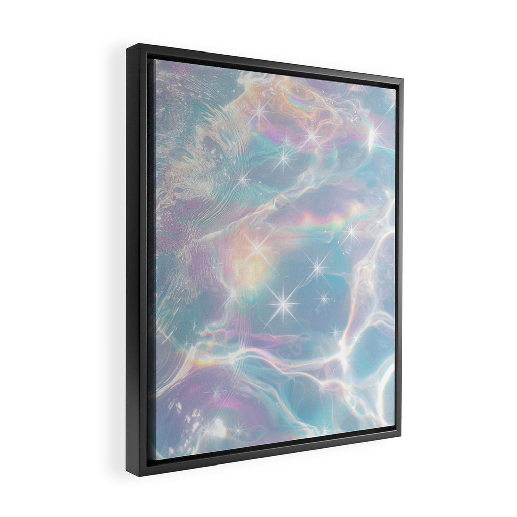 Iridescent Water Glow with Pastel Sparkle Reflections Framed Canvas Print Gallery Image 2
