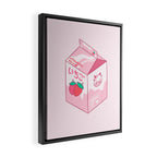 Kawaii Strawberry Milk Shake Framed Canvas Print Gallery Image 2