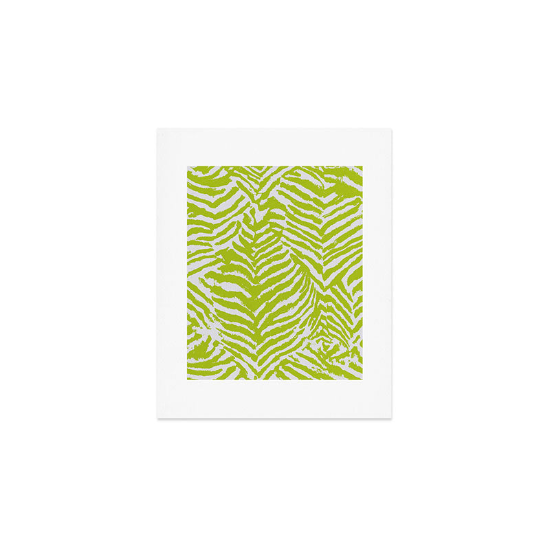 Lime Zest Zebra Pattern Art Print Gallery Image 1