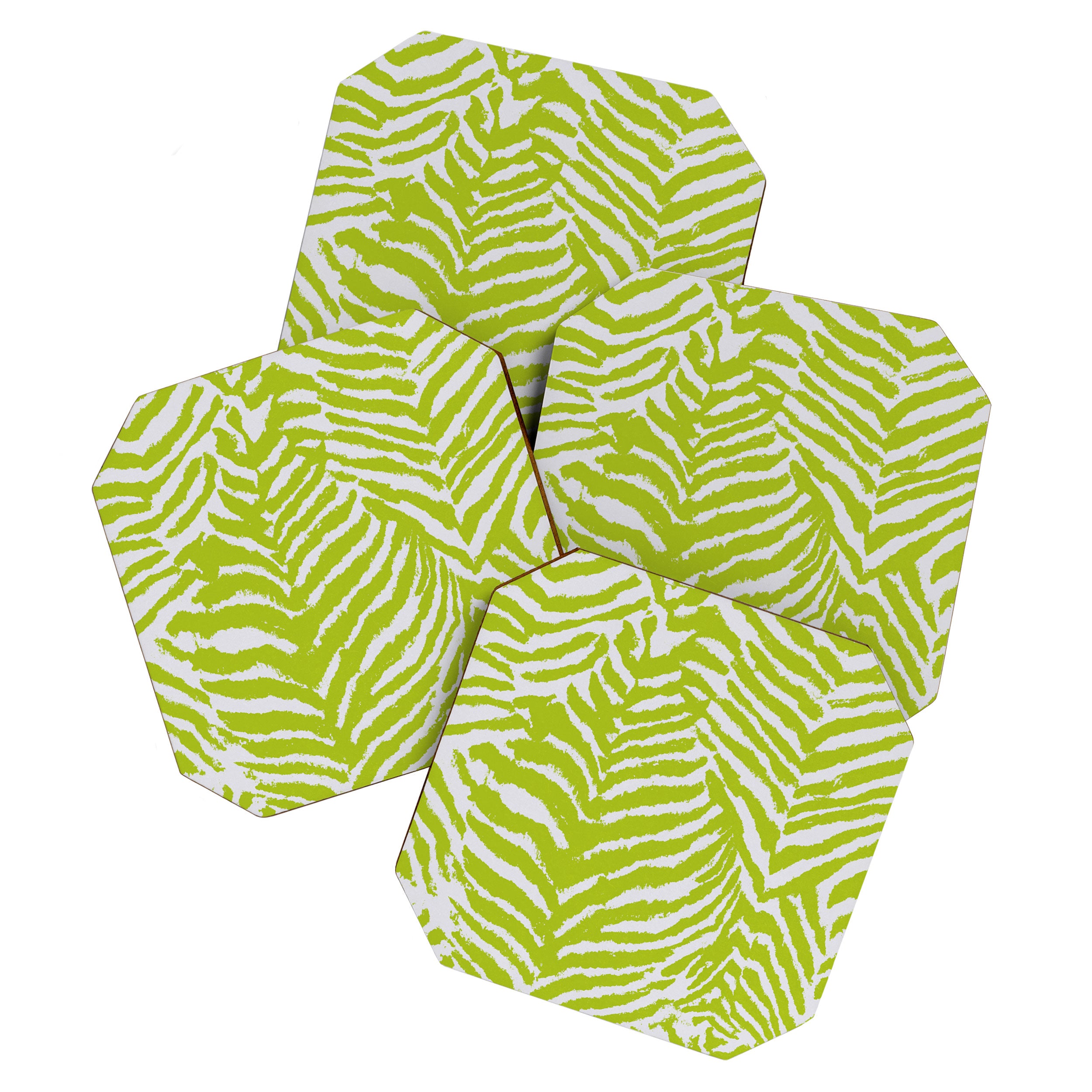 Lime Zest Zebra Pattern Coaster Gallery Image 1