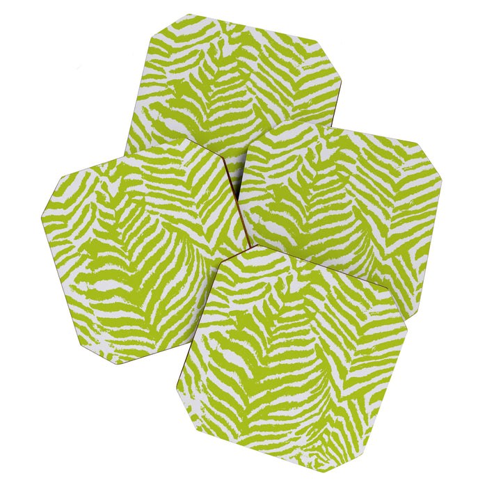 Lime Zest Zebra Pattern Coaster Gallery Image 1