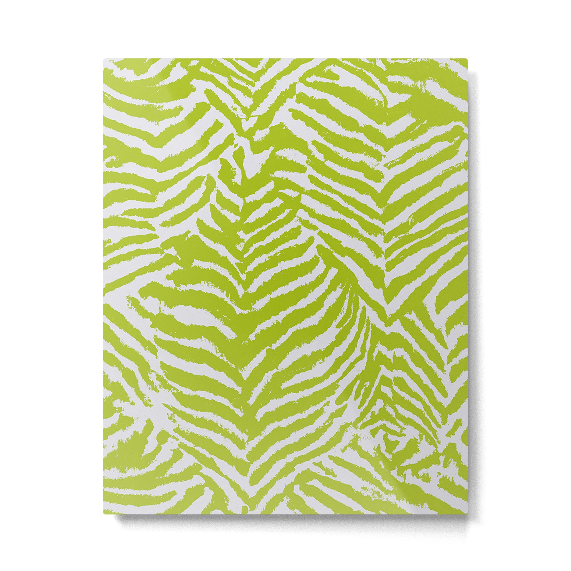 Lime Zest Zebra Pattern Metal Print Gallery Image 4